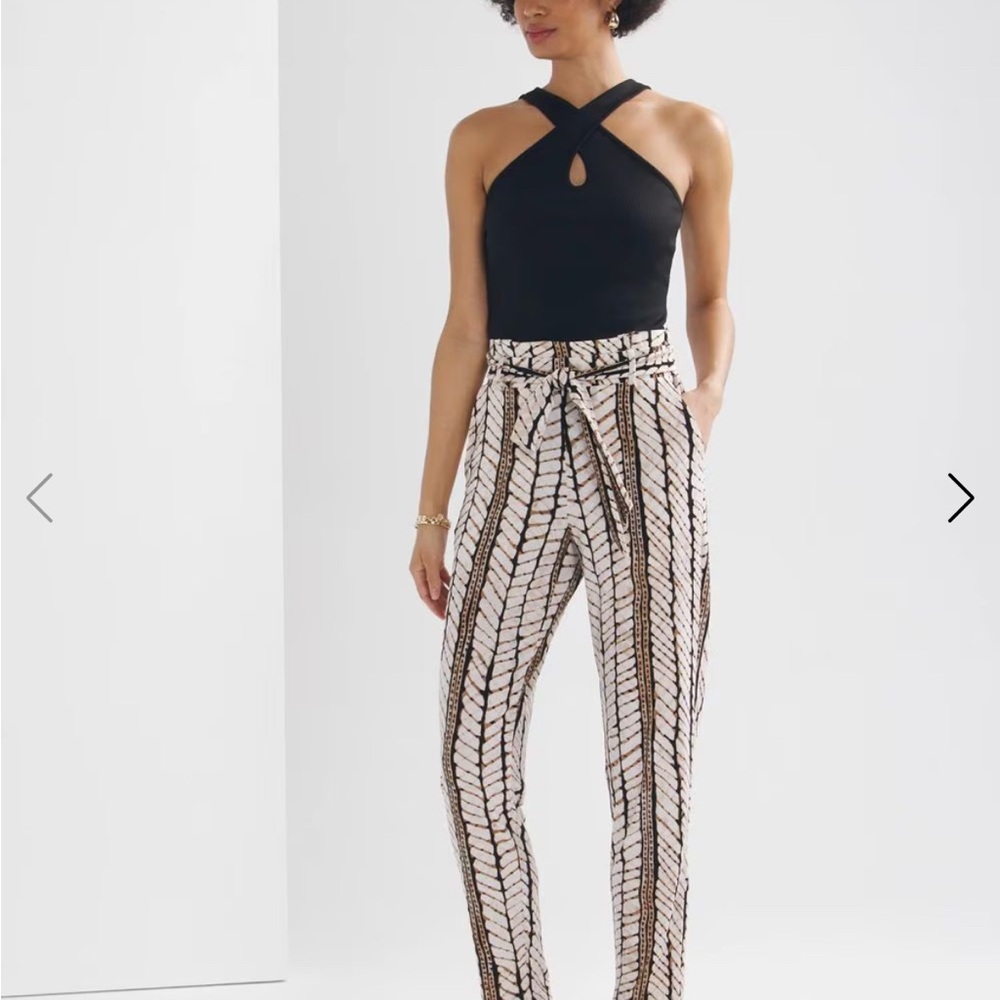 White House Black Market Black and White Geometric Pants